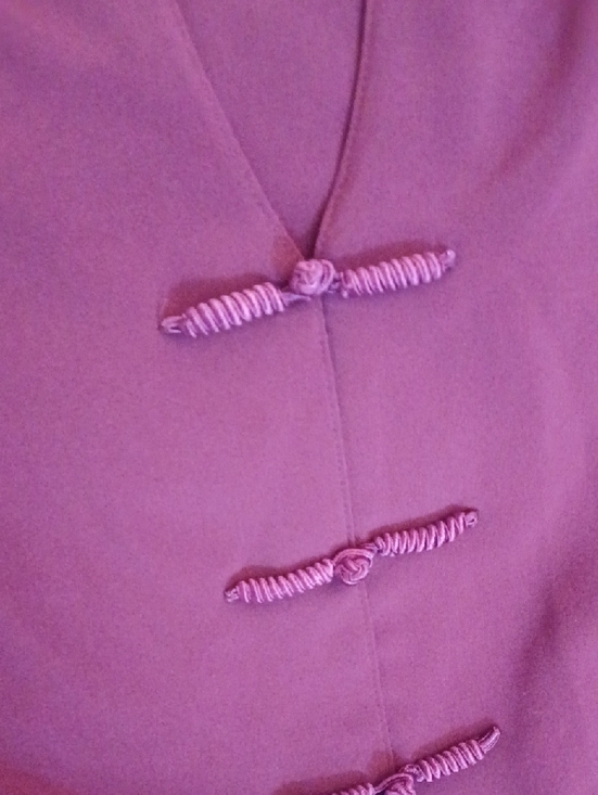 Classic Elements Purple Mandarin-Style Button Down Shirt - Picture 3 of 9